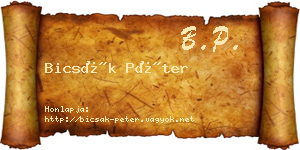 Bicsák Péter névjegykártya